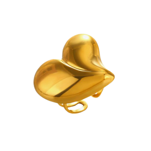 Anillo de corazón dorado ajustable