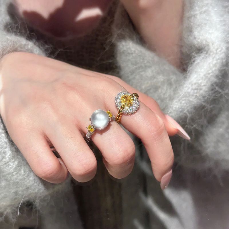 Anillo piedra ovalada ámbar