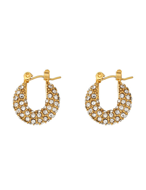 Mini hoops tipo óvalo con zirconias