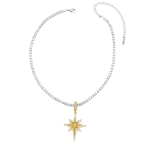 choker plata con estrella dorada